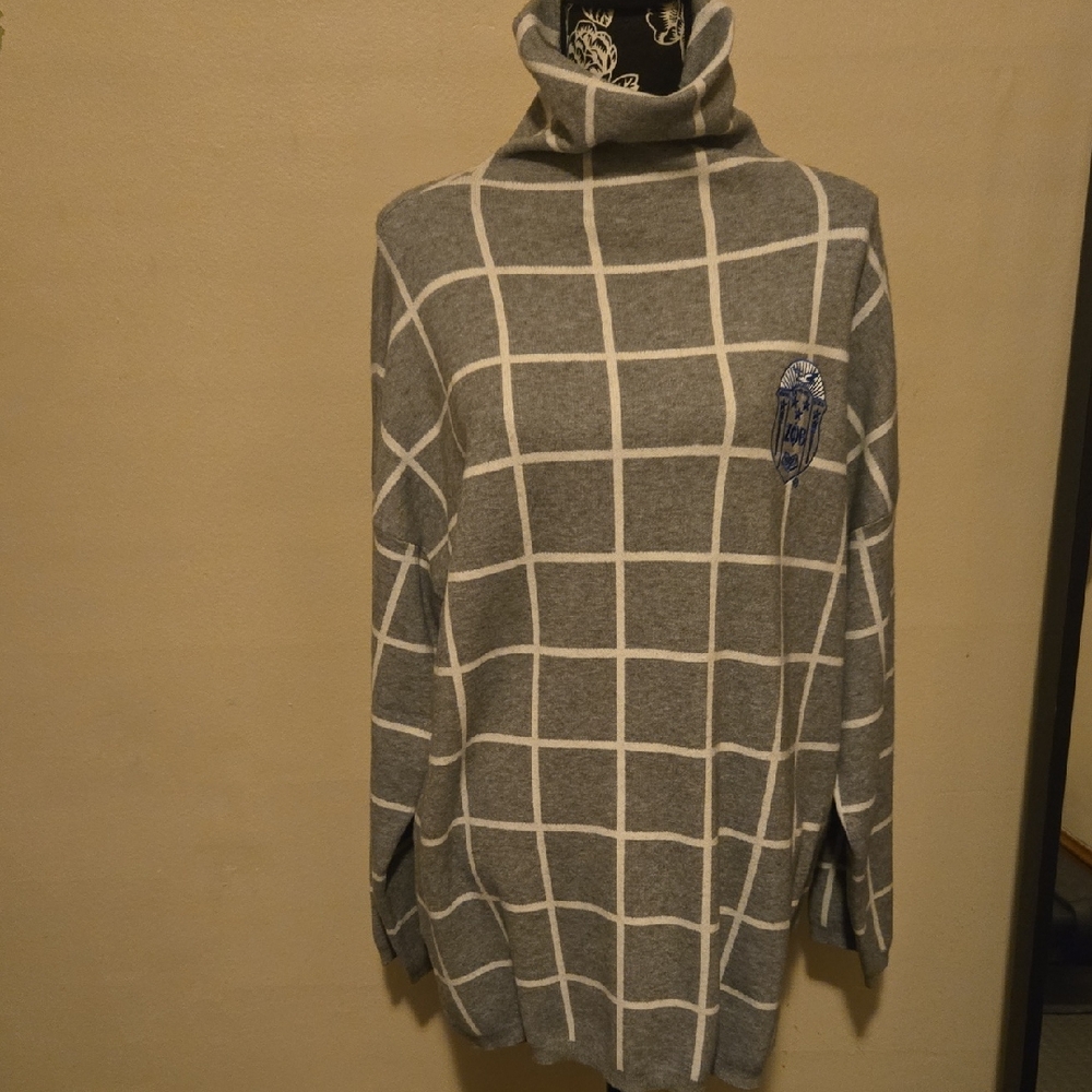 Womens Zeta Phi Beta Cowl Neck Sweater With Shield